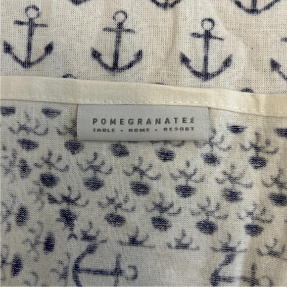 Pomegranate AHOY Anchor Printed Cotton Table Napkins Dinner Napkin Set Of 2 NWT - Picture 2 of 5